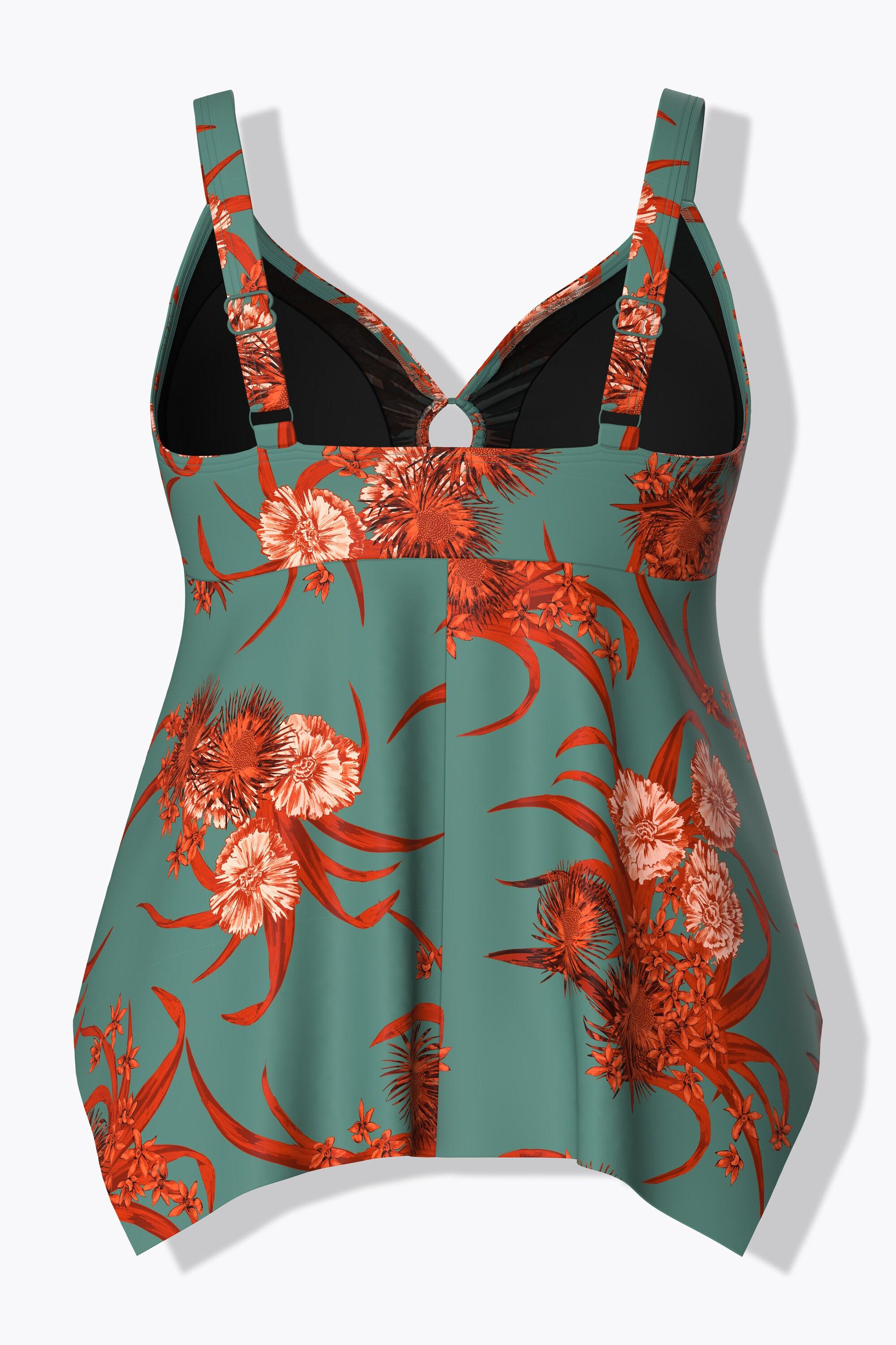 Ulla Popken  Tankini avec bonnets souples. Bretelles ajustables. Base se terminant en pointe. 