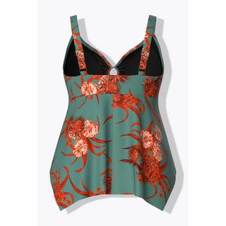 Ulla Popken  Tankini con orlo a punte, coppe morbide e spalline regolabili 