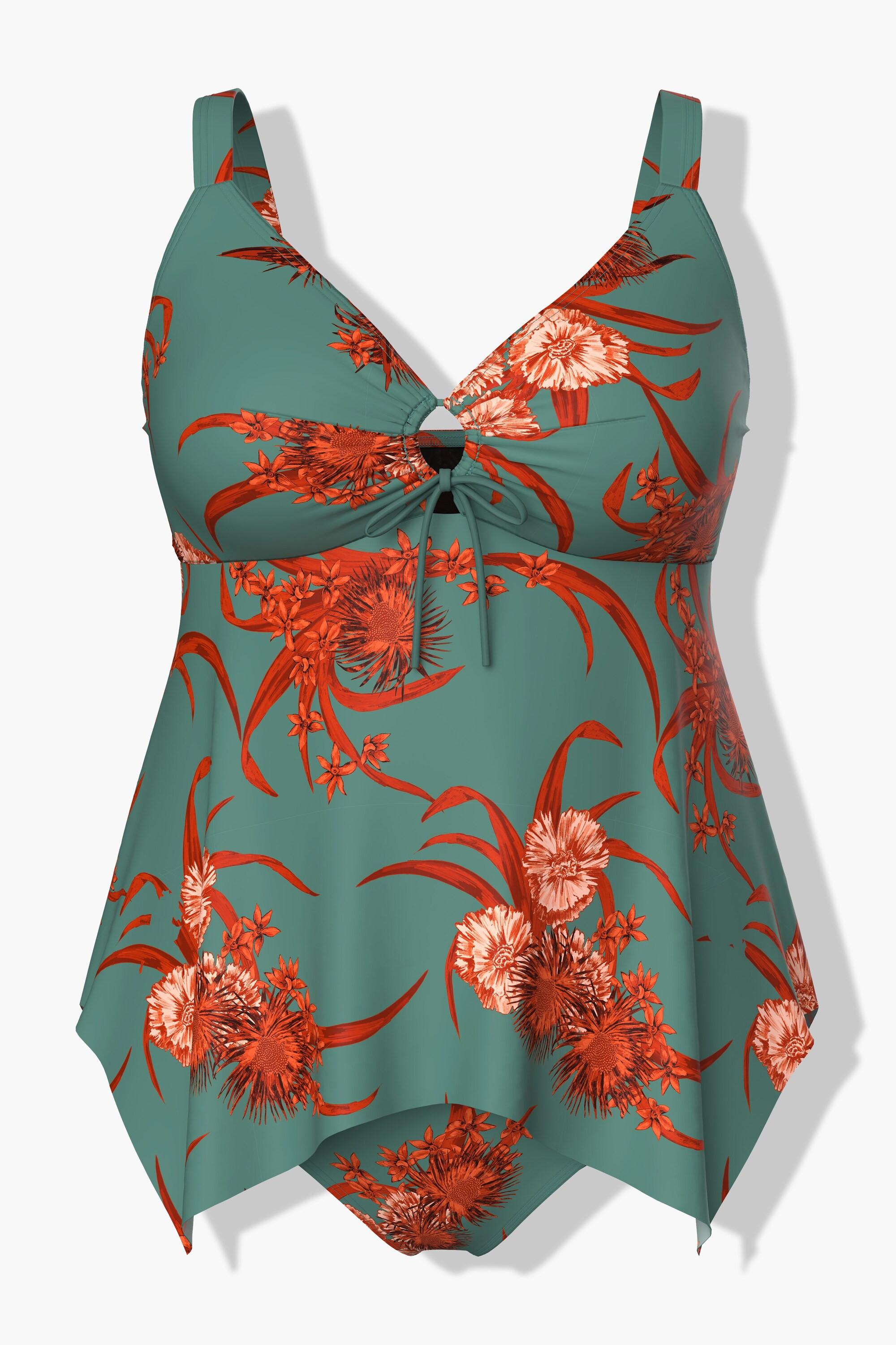 Ulla Popken  Tankini avec bonnets souples. Bretelles ajustables. Base se terminant en pointe. 