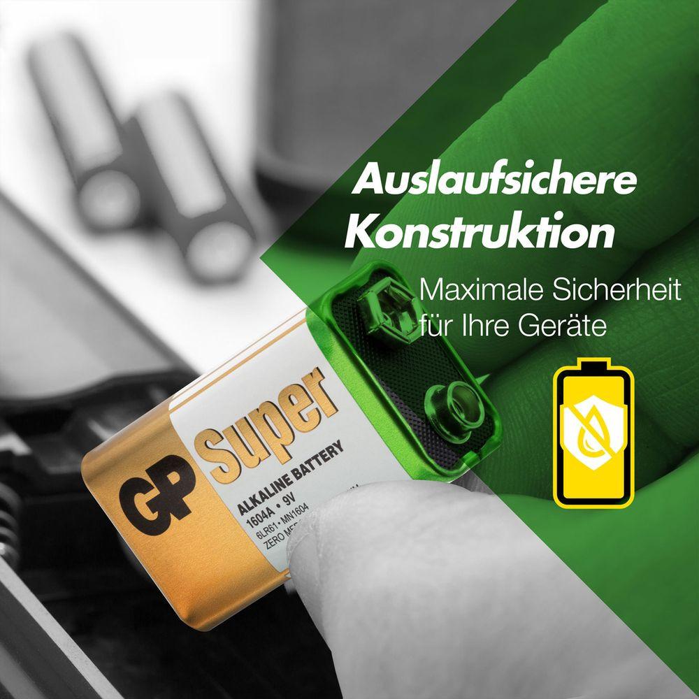 GP Batteries  GP Super Alkaline-Batterien 9V-Block, 8er 