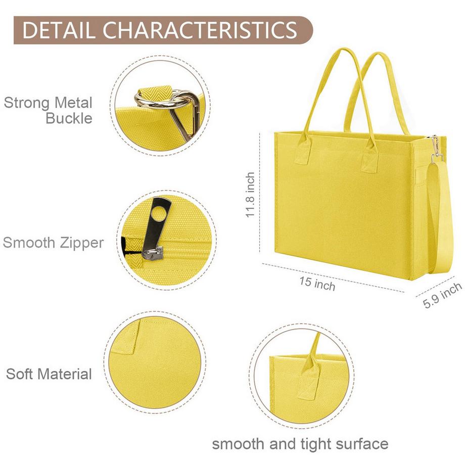 Only-bags.store Canvas Einkaufstasche Grosse Handtasche Einkaufstasche Reisetasche Arbeitstasche mit Schultergurt und Reissverschluss  