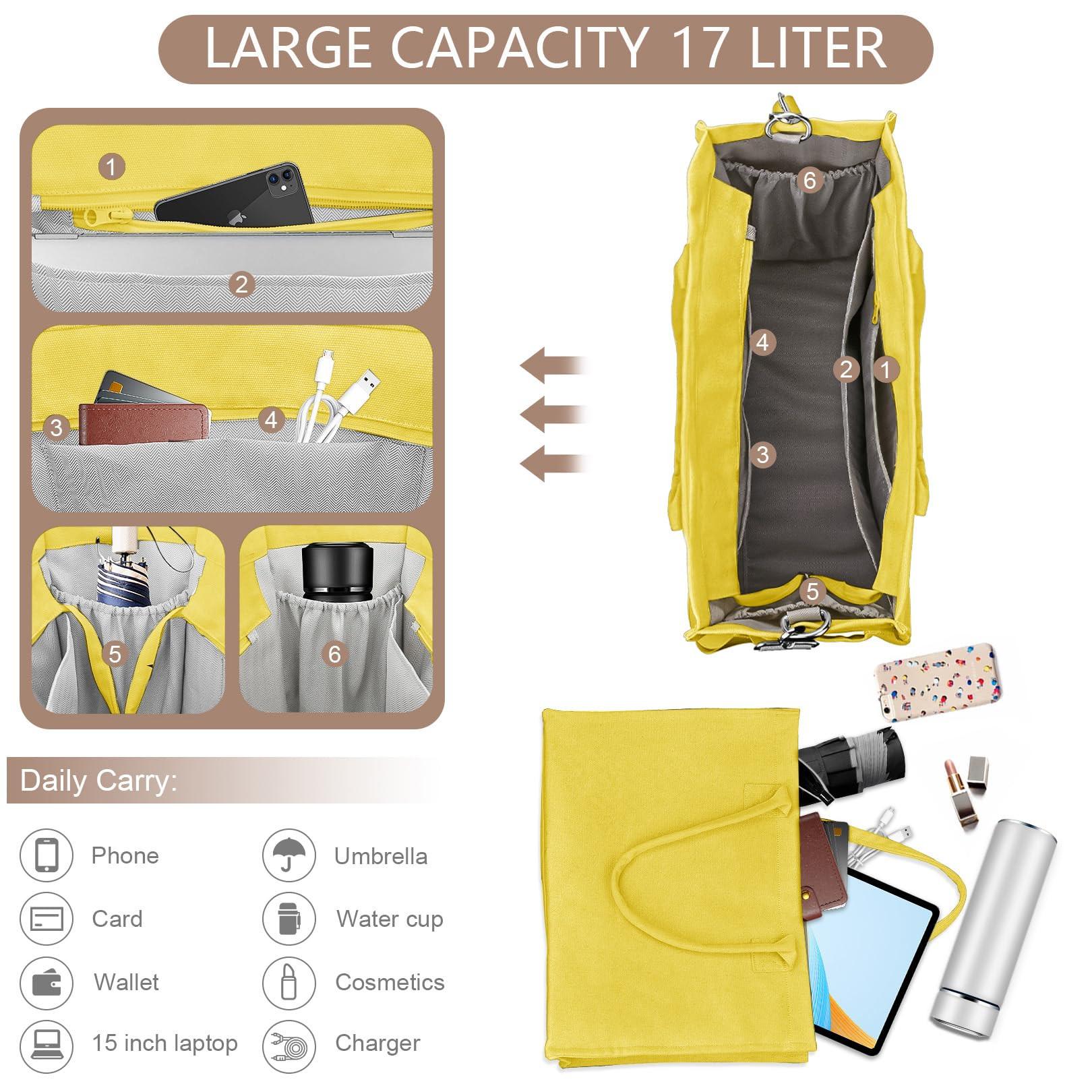 Only-bags.store Canvas Einkaufstasche Grosse Handtasche Einkaufstasche Reisetasche Arbeitstasche mit Schultergurt und Reissverschluss  