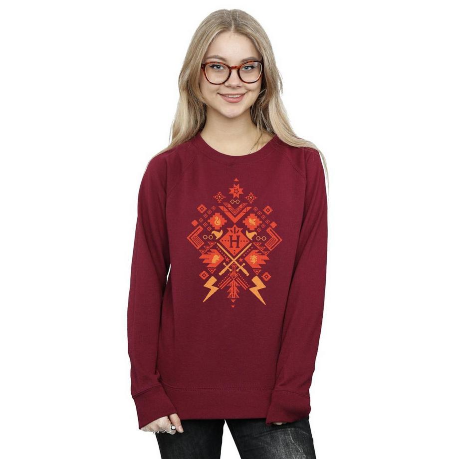 Harry Potter Aztec Print Coupe Ajustée Sweatshirt  