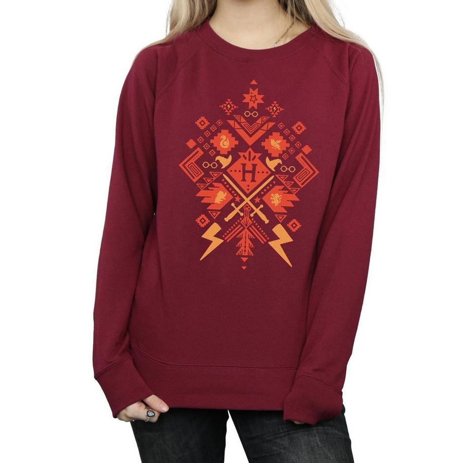 Harry Potter Aztec Print Coupe Ajustée Sweatshirt  