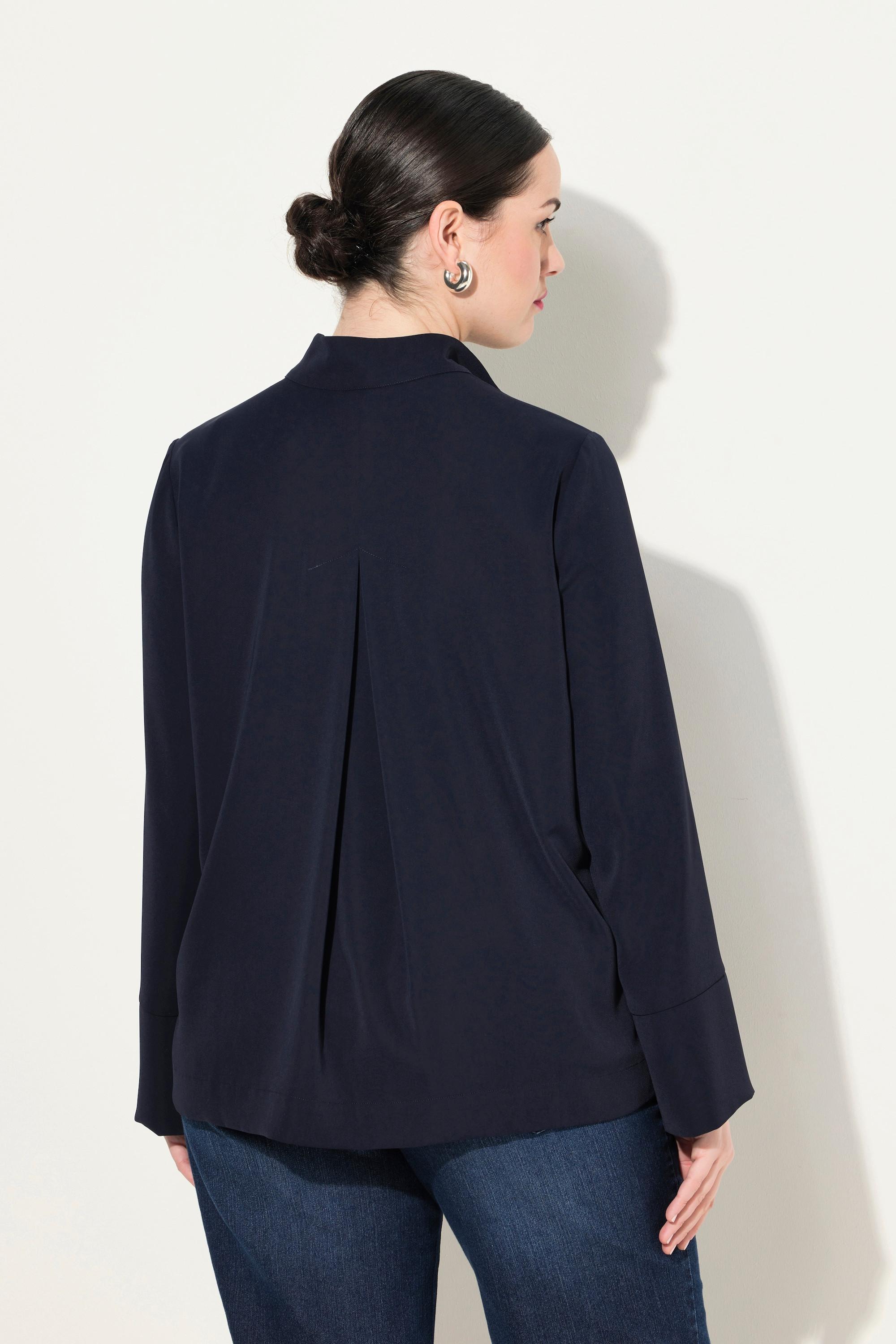 Ulla Popken Tunica abbottonatura nascosta collo alto maniche lunghe  