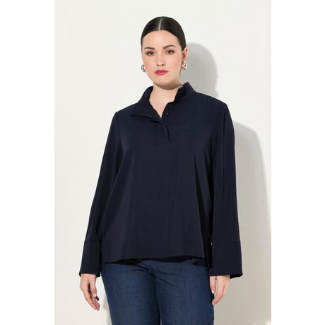 Ulla Popken Tunica abbottonatura nascosta collo alto maniche lunghe  