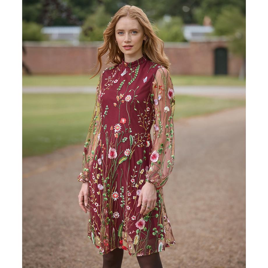 Joe Browns  Robe à Manches Longues Brodée Fleurie Ellie 