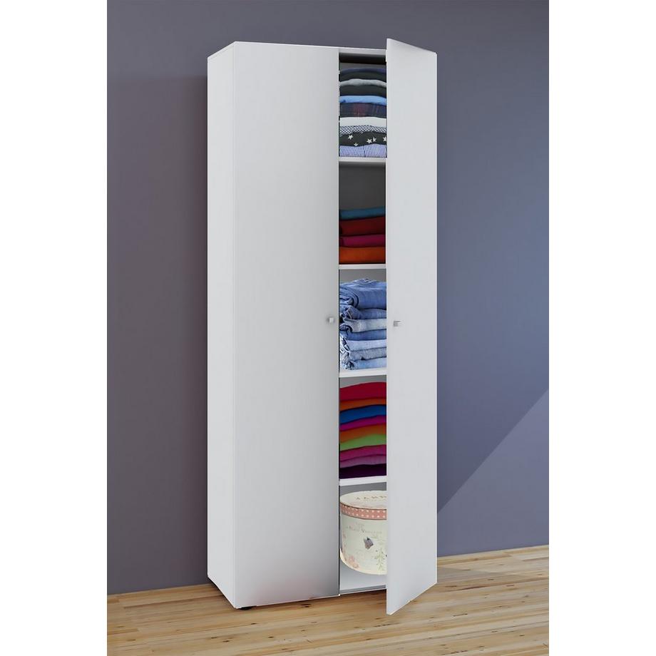 VCM Holz Kleiderschrank | 5 Fächer | Maße ca. B. 70 x  H. 178 x T. 40 cm | 2 Drehtüren | erweiterbar | Schrank - Vandol  