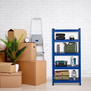 B2X Blaue stabile Metallregale 5 Ebenen  