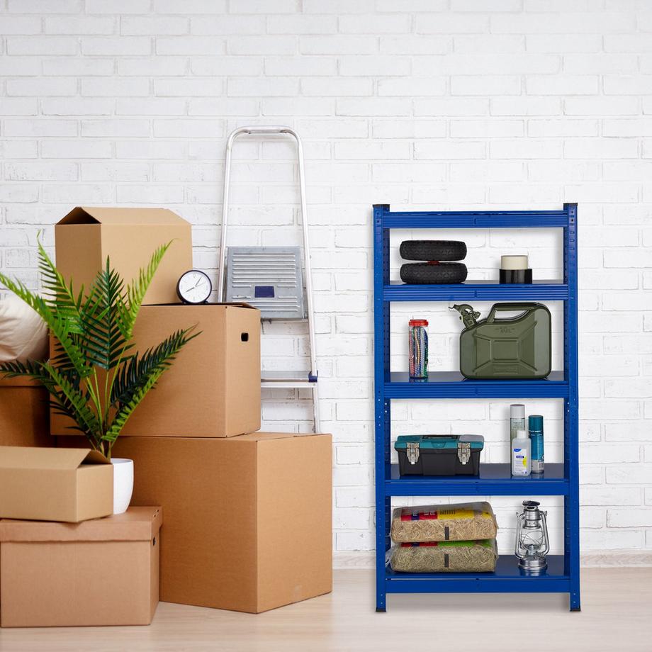B2X Blaue stabile Metallregale 5 Ebenen  