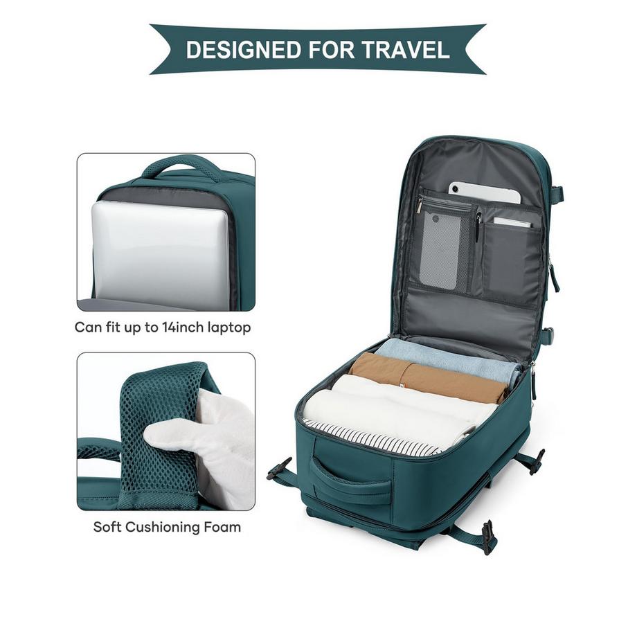 Only-bags.store Sac à dos de voyage pour bagage à main d'avion avec compartiment à chaussures et housse pour ordinateur portable  