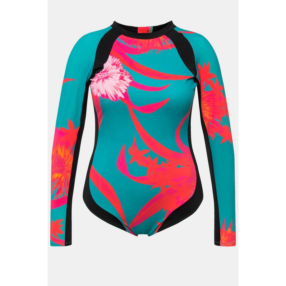 Ulla Popken Costume da bagno maniche lunghe collo alto UPF 50+  