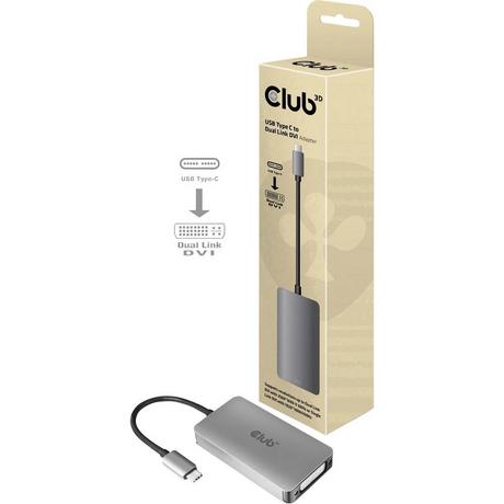 Club3D  Adaptateur actif USB-C vers DVI-I 
