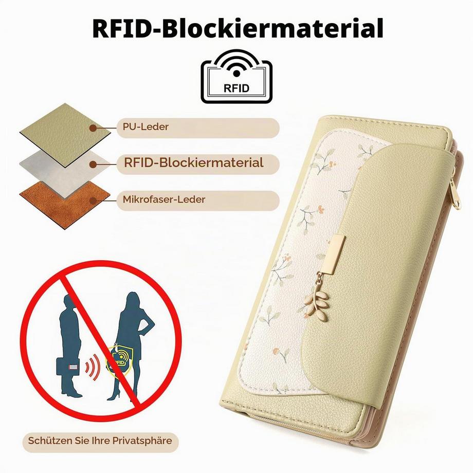 Only-bags.store Grand Portefeuille de Protection RFID En Cuir  
