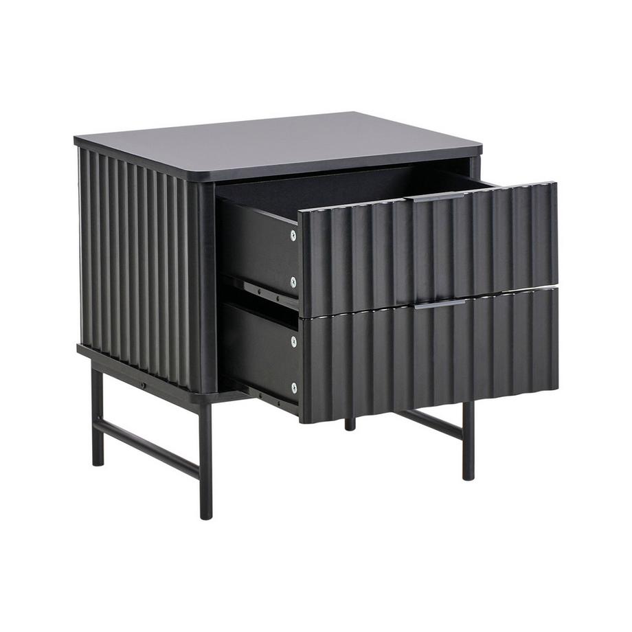 Beliani Comodino 2 cassetti en Fibra a media densità (MDF) Moderno GLASTONBURY  