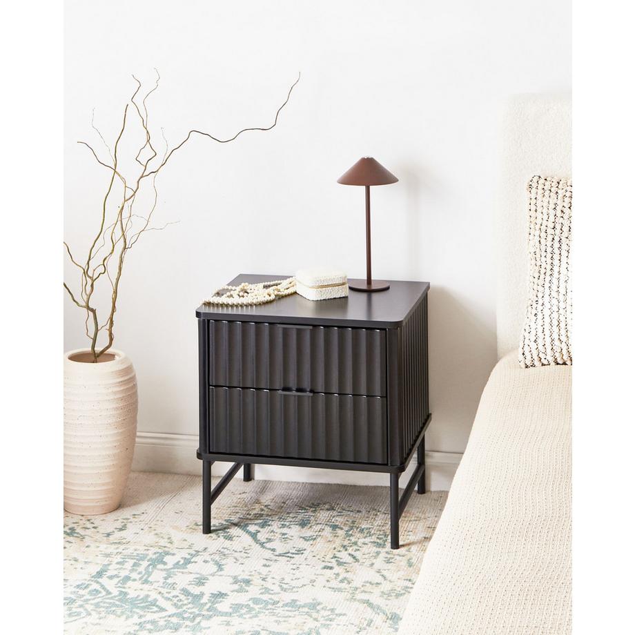 Beliani Comodino 2 cassetti en Fibra a media densità (MDF) Moderno GLASTONBURY  