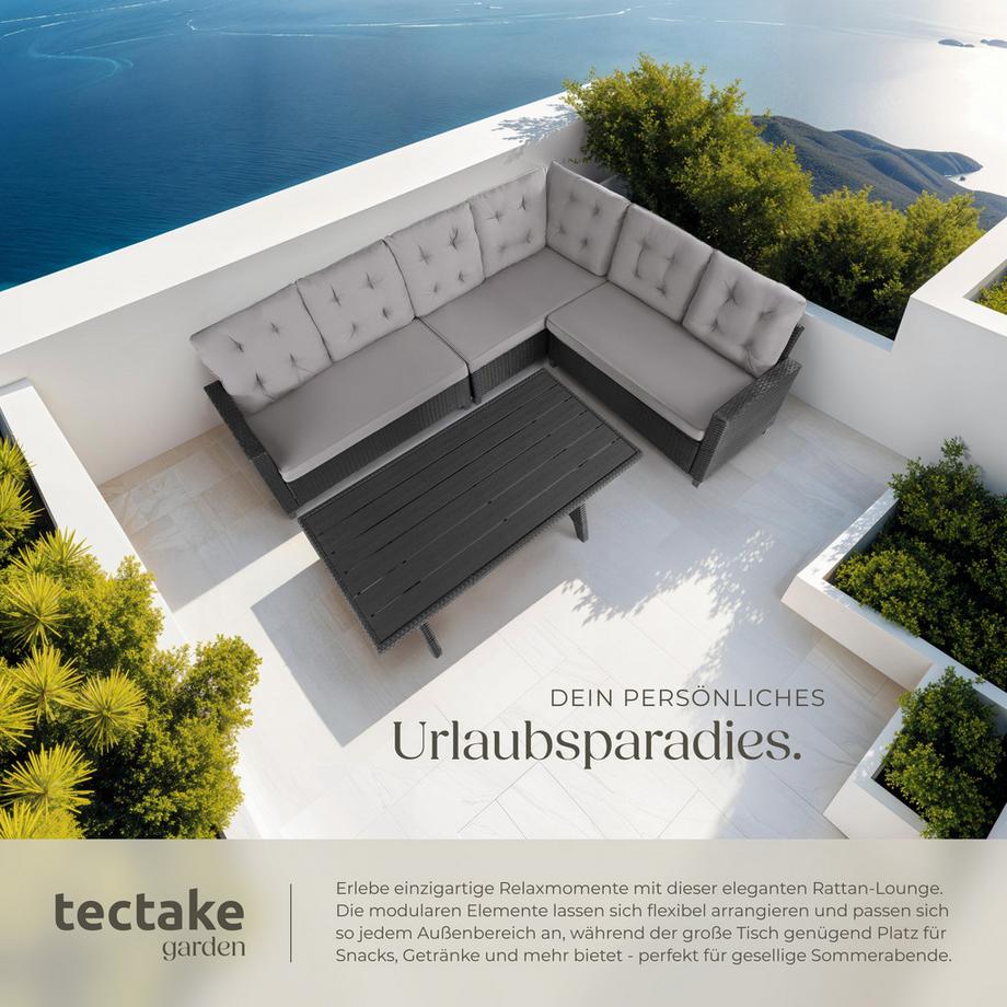 Tectake Rattan Lounge Catania für 6 Personen widerstandsfähig  