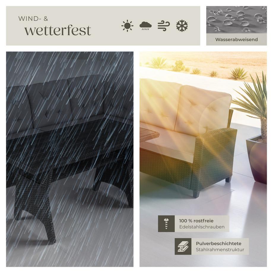 Tectake Rattan Lounge Catania für 6 Personen widerstandsfähig  