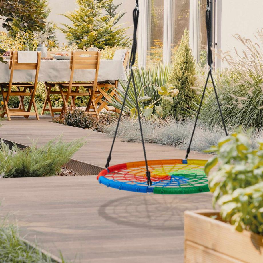 Northix Schaukel mit buntem Nest 100 cm D  