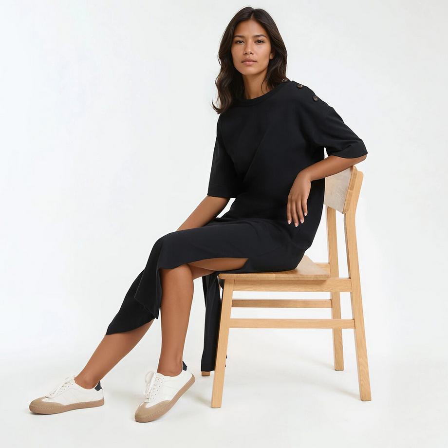 La Redoute Collections Abito lungo in jersey con abbottonatura sulla spalla  