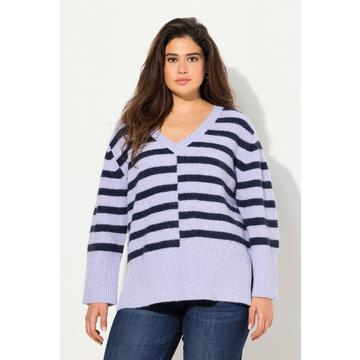 Pull oversize rayé, col rond et manches longues