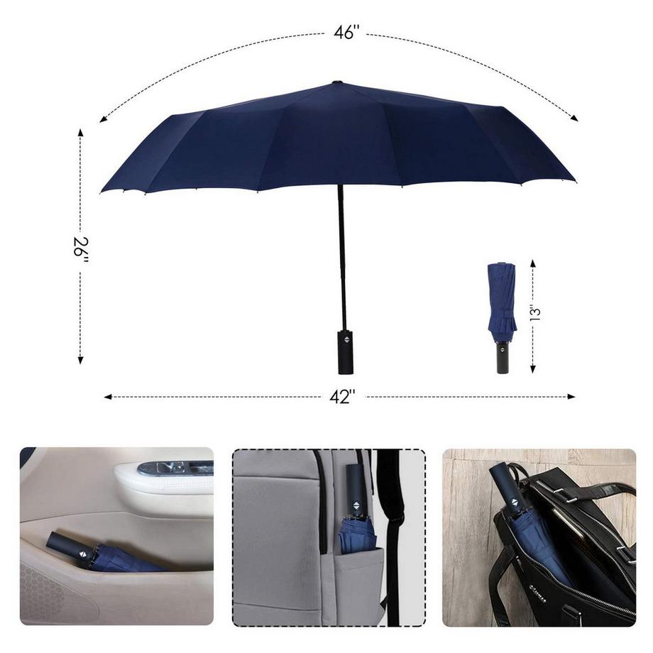 Alopini  Regenschirm, kompakter, starker, winddichter, automatischer Regenschirm, faltbar, leicht 
