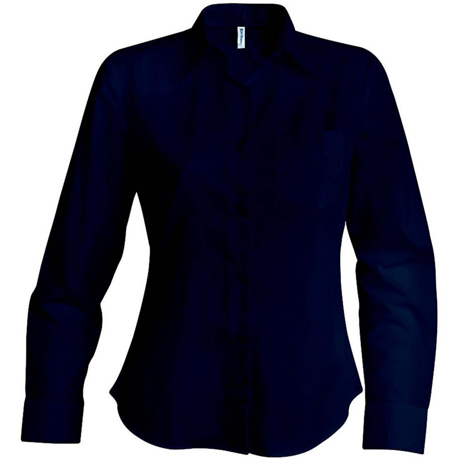 Kariban Langarm Popeline Bluse  