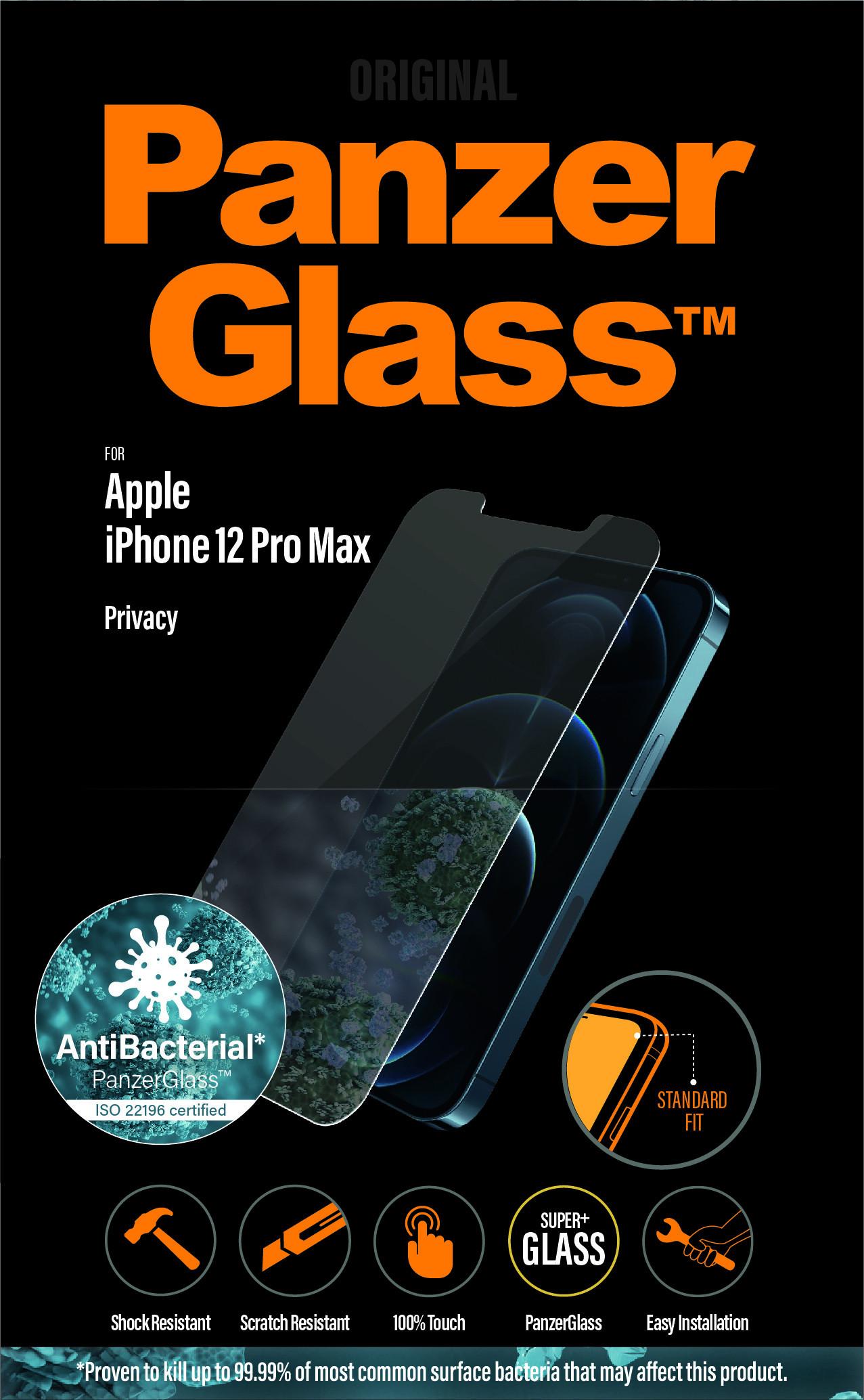 PanzerGlass  ® Privacy Displayschutzglas Apple iPhone 12 Pro Max | Standard Fit 