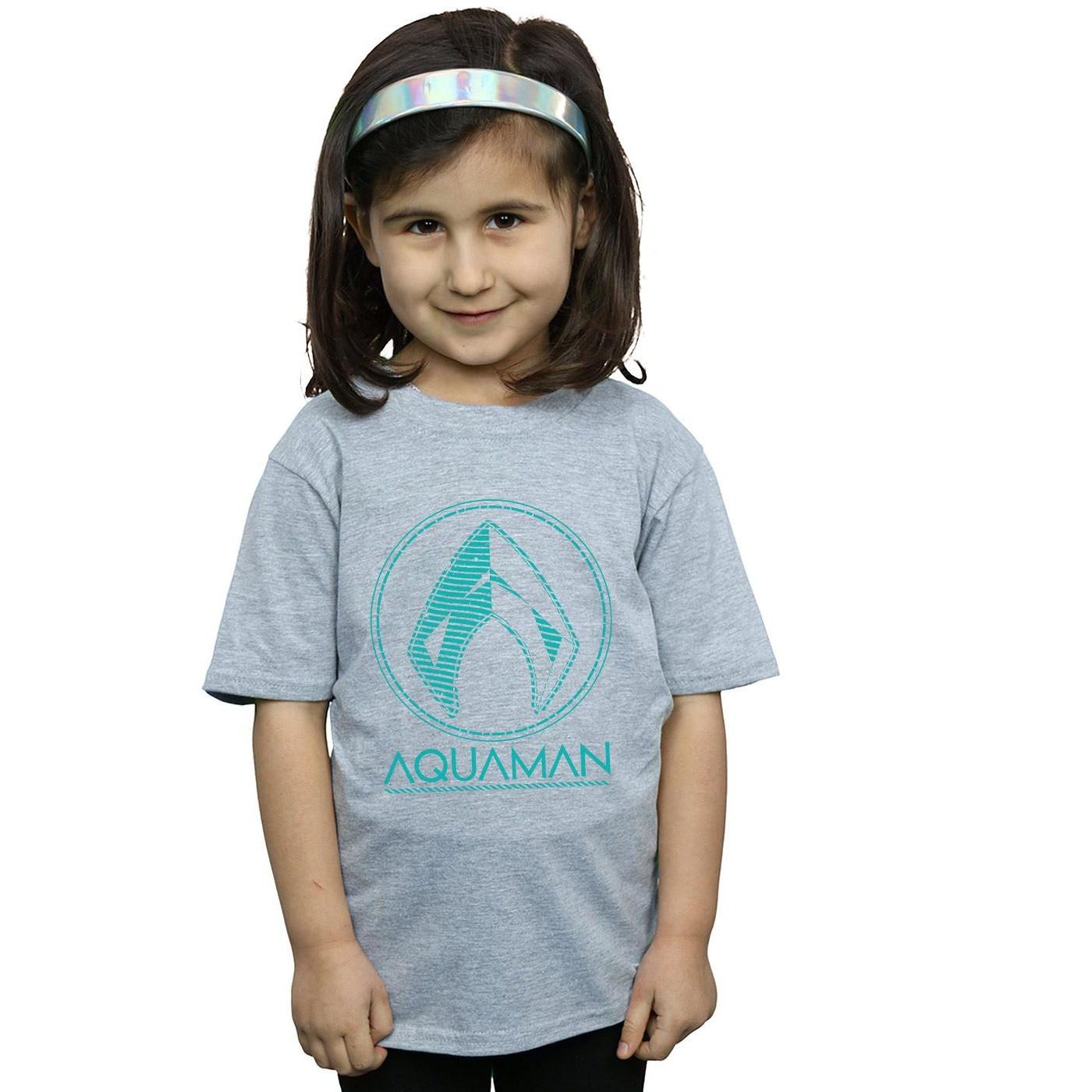 DC COMICS  Aquaman Aqua Logo TShirt 