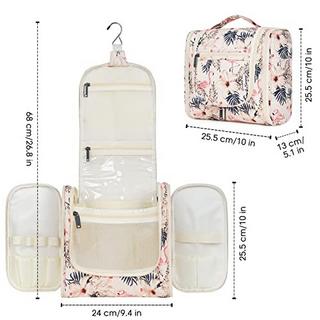 Only-bags.store  Trousse de toilette - Cosmetic Bag - Wash Bag, Beige Flamingo (Large) 