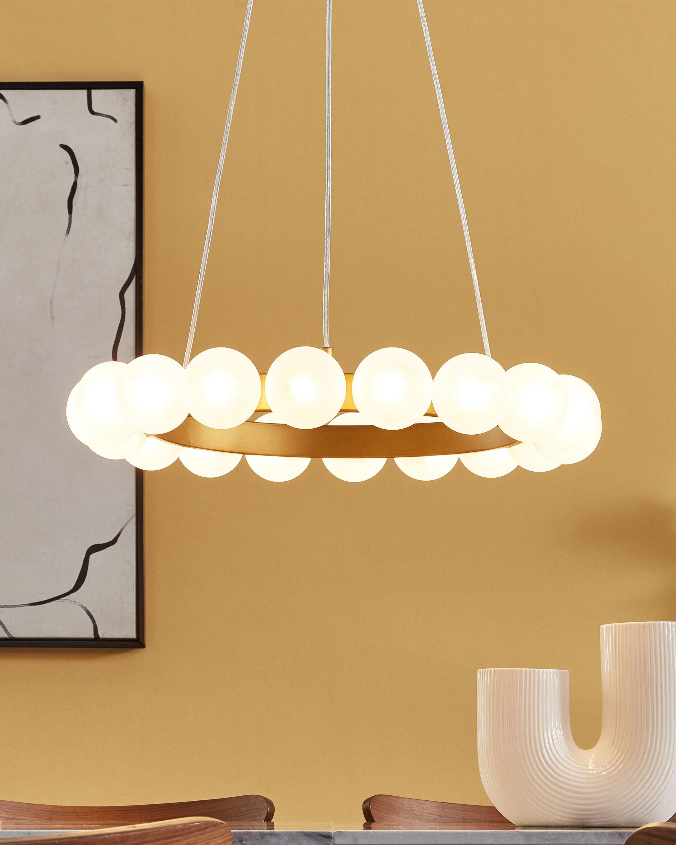 Beliani Lampe suspension en Métal Glamour GEORGES  