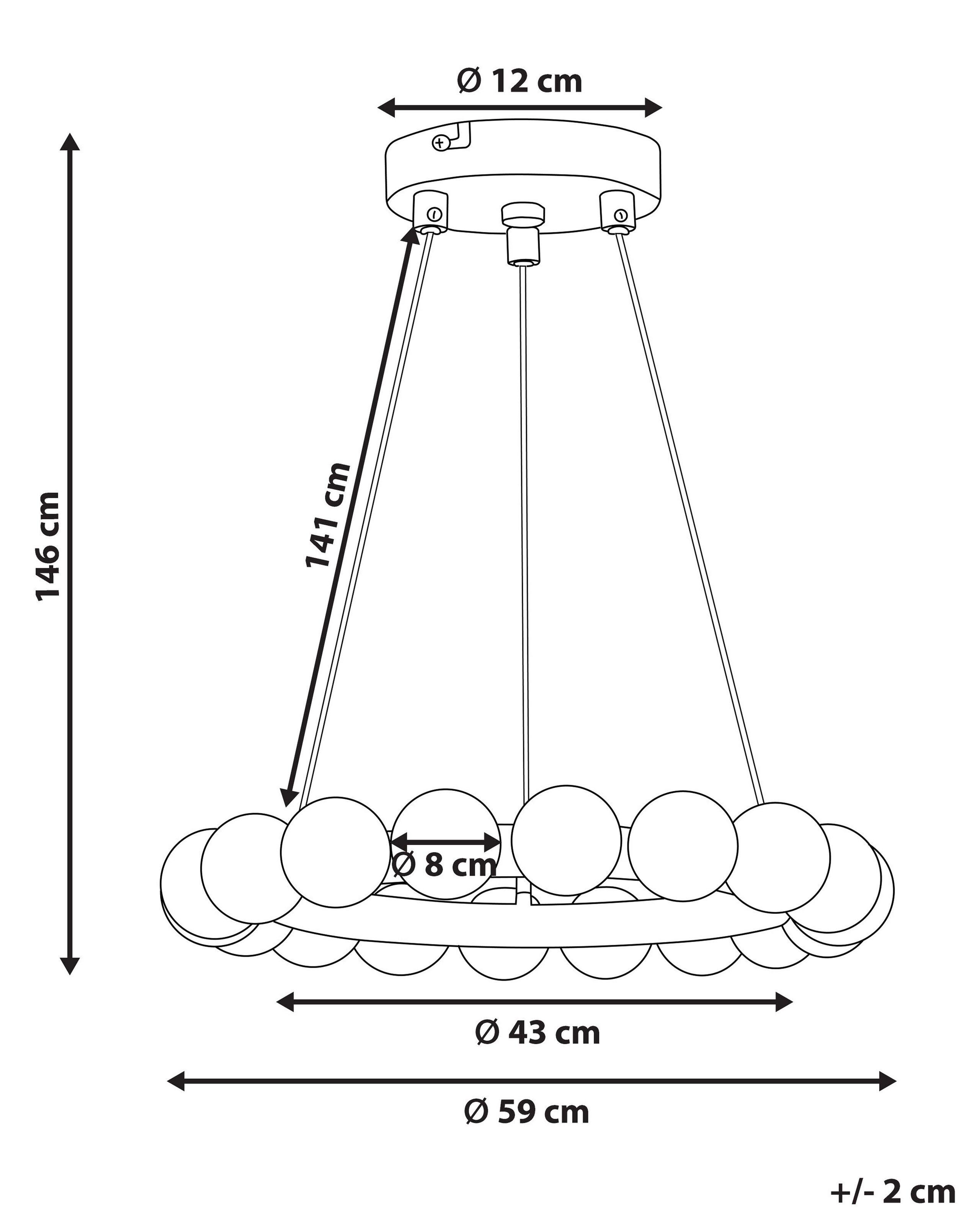 Beliani Lampe suspension en Métal Glamour GEORGES  