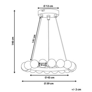 Beliani Lampe suspension en Métal Glamour GEORGES  