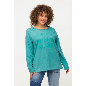 Sweatshirt, Gummi-Schriftmotiv, Rundhals, Langarm