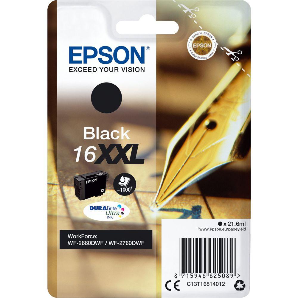 EPSON  EPSON Tintenpatrone XXL schwarz T168140 WF 2660DWF 1000 Seiten 