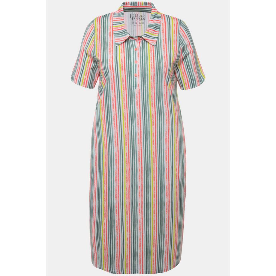Ulla Popken Chemise de nuit rayures col chemise manches courtes  