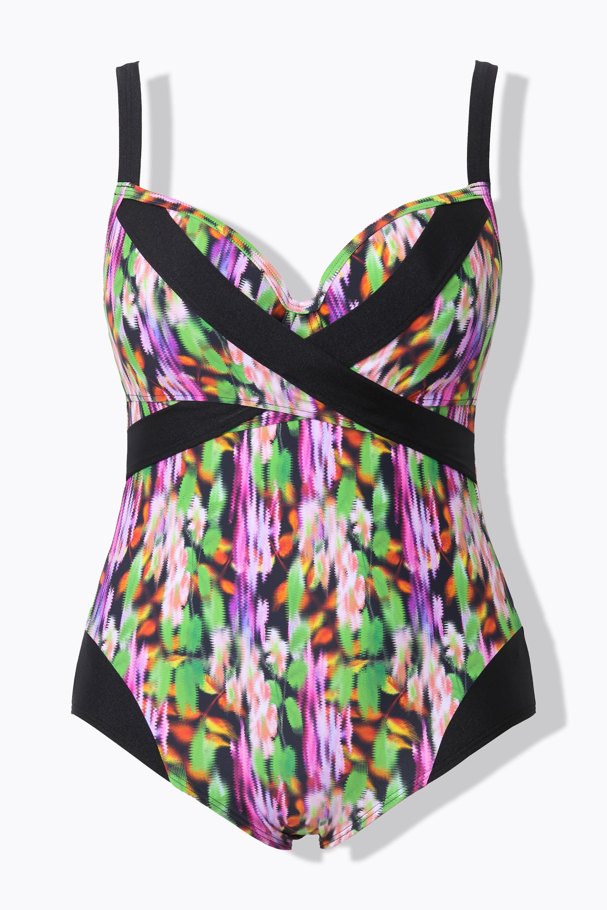 Ulla Popken Costume da bagno Coppe Morbide Effetto Incrociato Riciclato  