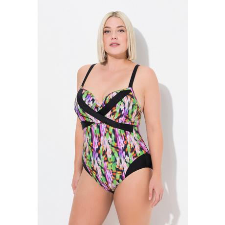 Ulla Popken Costume da bagno Coppe Morbide Effetto Incrociato Riciclato  