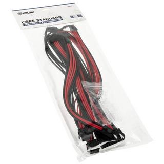 Kolink  Core Standard Braided Cable Extension Kit - Jet Black/Racing Red 