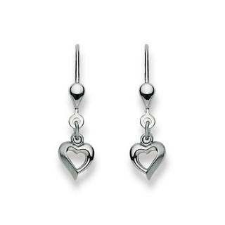 MUAU Schmuck  Clous d'oreilles avec coeur patentbrisur or blanc 750, 25x7mm 