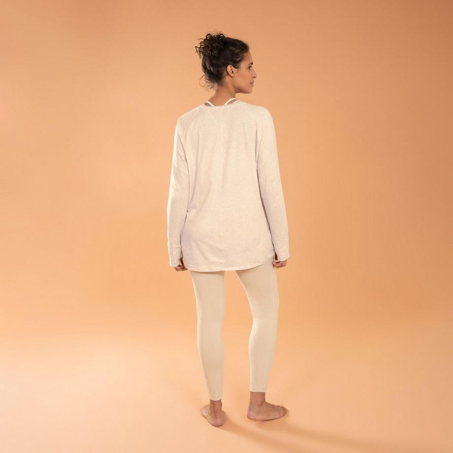 KIMJALY  T-shirt maniche lunghe donna yoga dolce cotone 