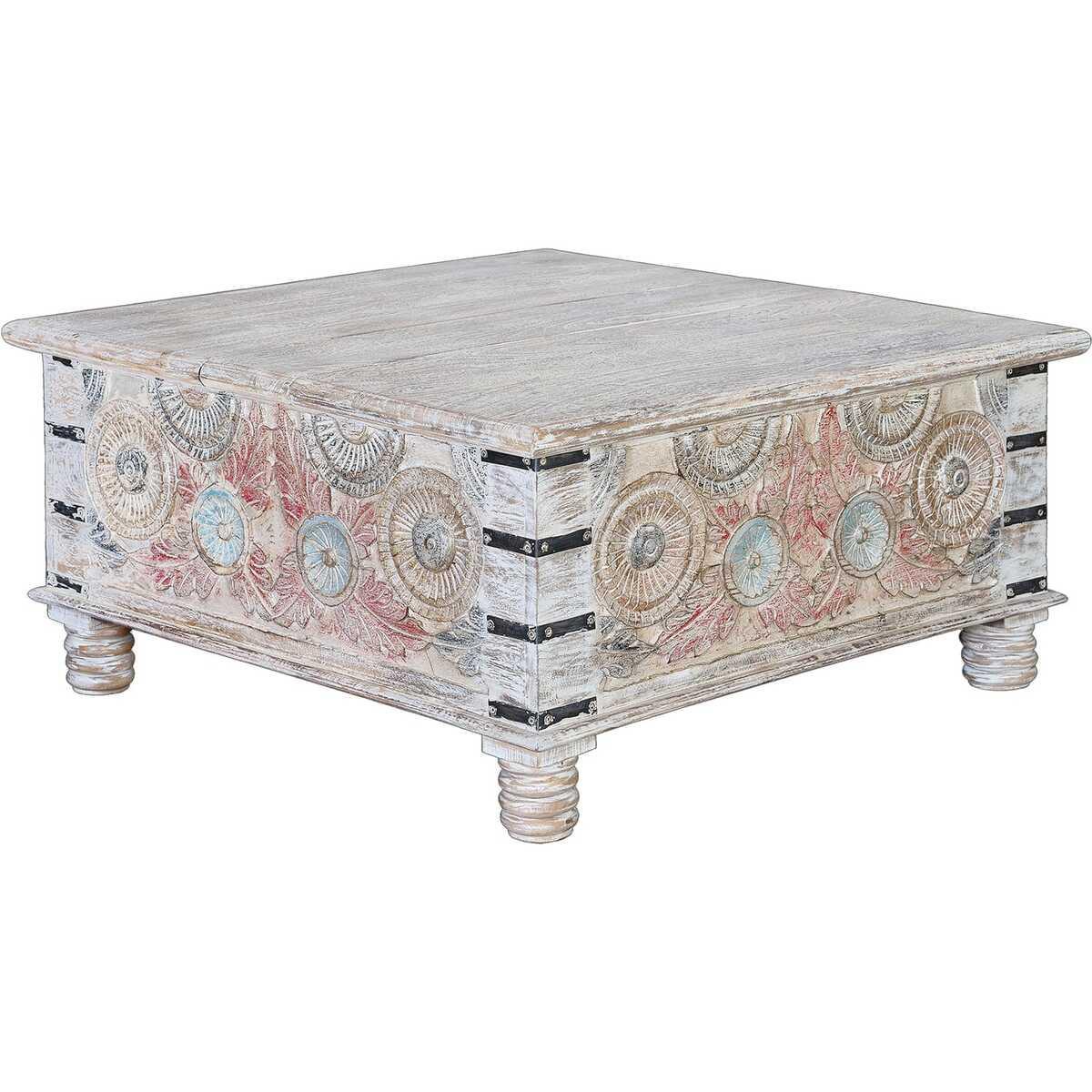 mutoni Tavolino mango multicolore 90x90  