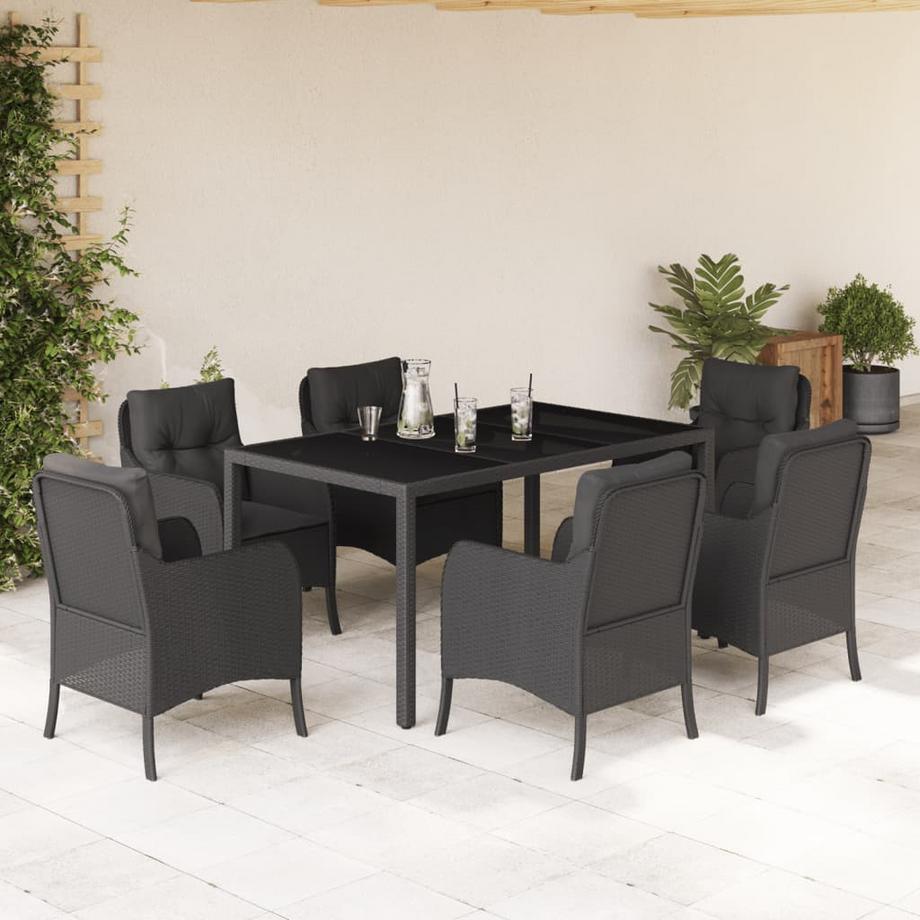 VidaXL Ensemble de salle à manger de jardin rotin synthétique  