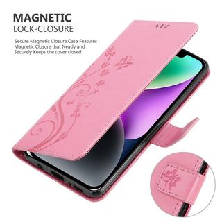 Cadorabo  Housse compatible avec Apple iPhone 14 PLUS - Coque de protection au design floral avec fermeture magnétique, fonction de support et emplacements pour cartes 