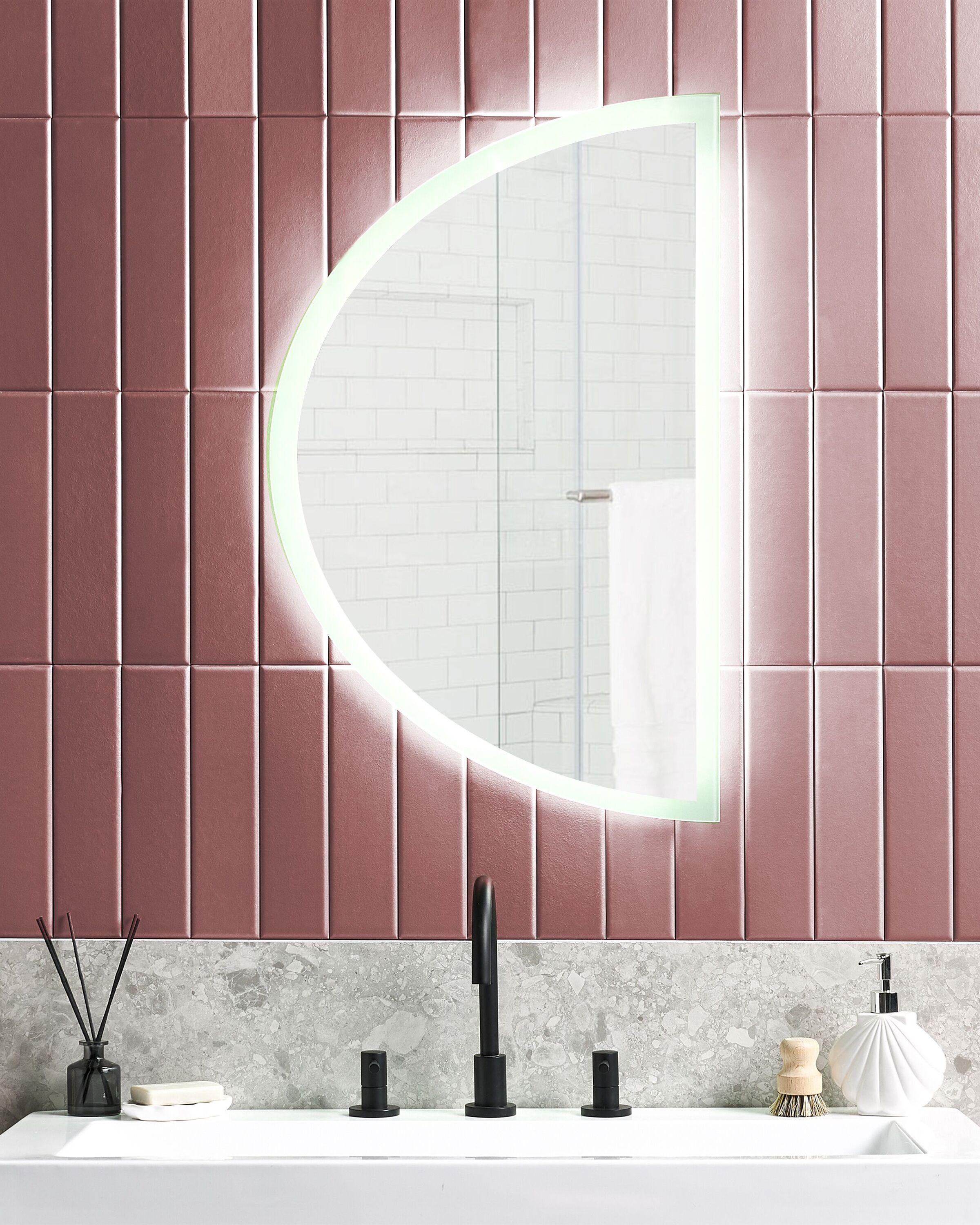 Beliani Miroir de salle de bain LED en Aluminium Moderne BEZONS  