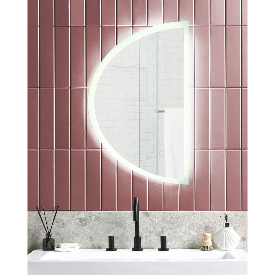 Beliani Specchio da bagno con luce LED en Alluminio Moderno BEZONS  