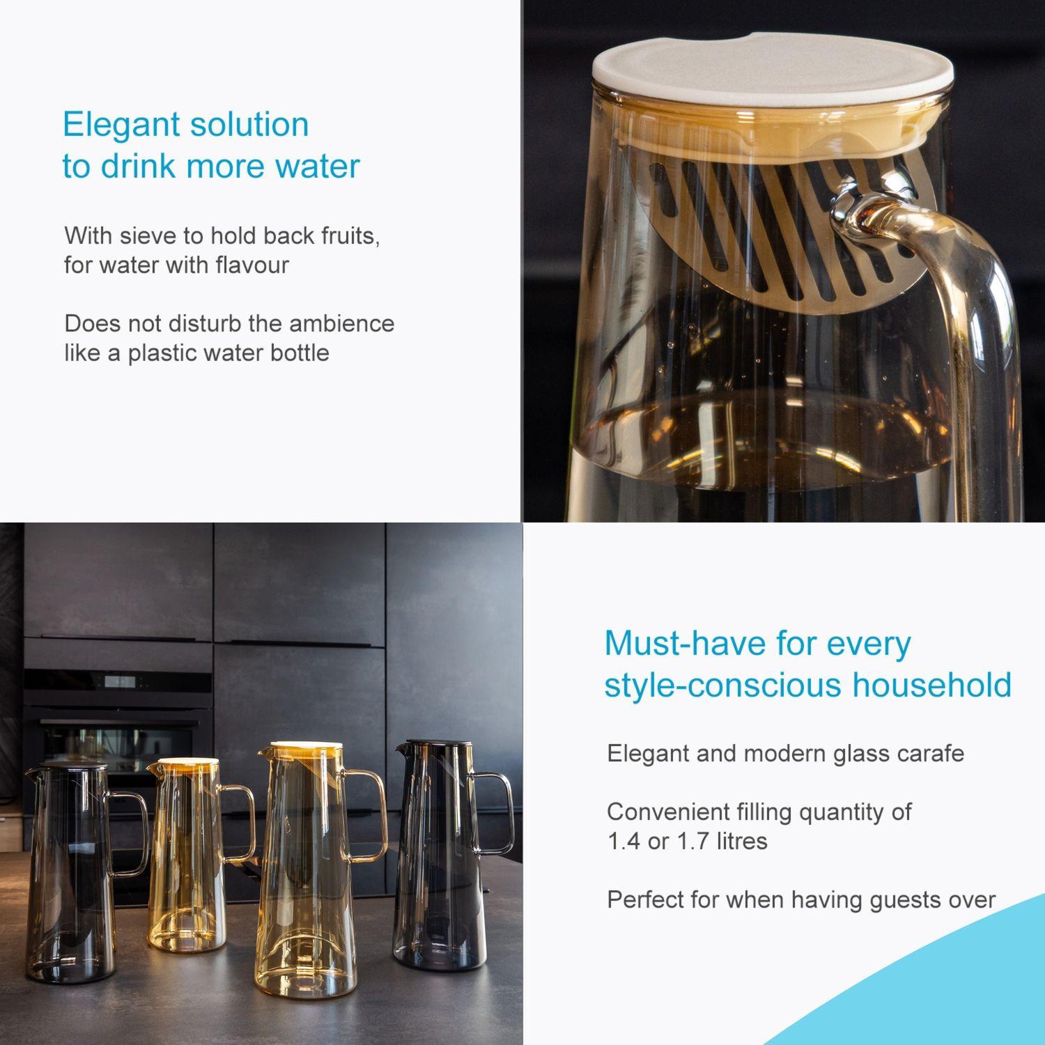 Intirilife Intirilife Carafe, Pichet en Verre, en Ambre  