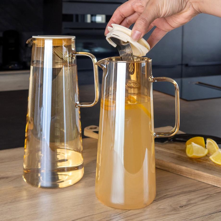 Intirilife Intirilife Karaffe Kanne aus Glas in Amber  