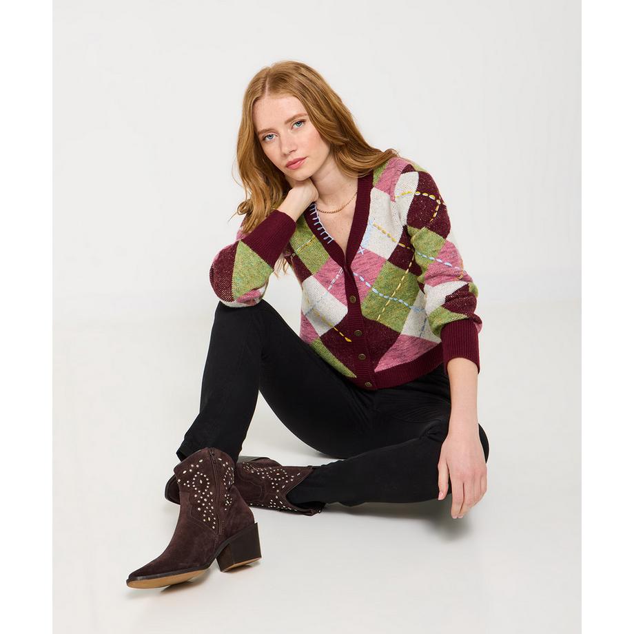 Joe Browns Gilet Classique en Maille Argyle  