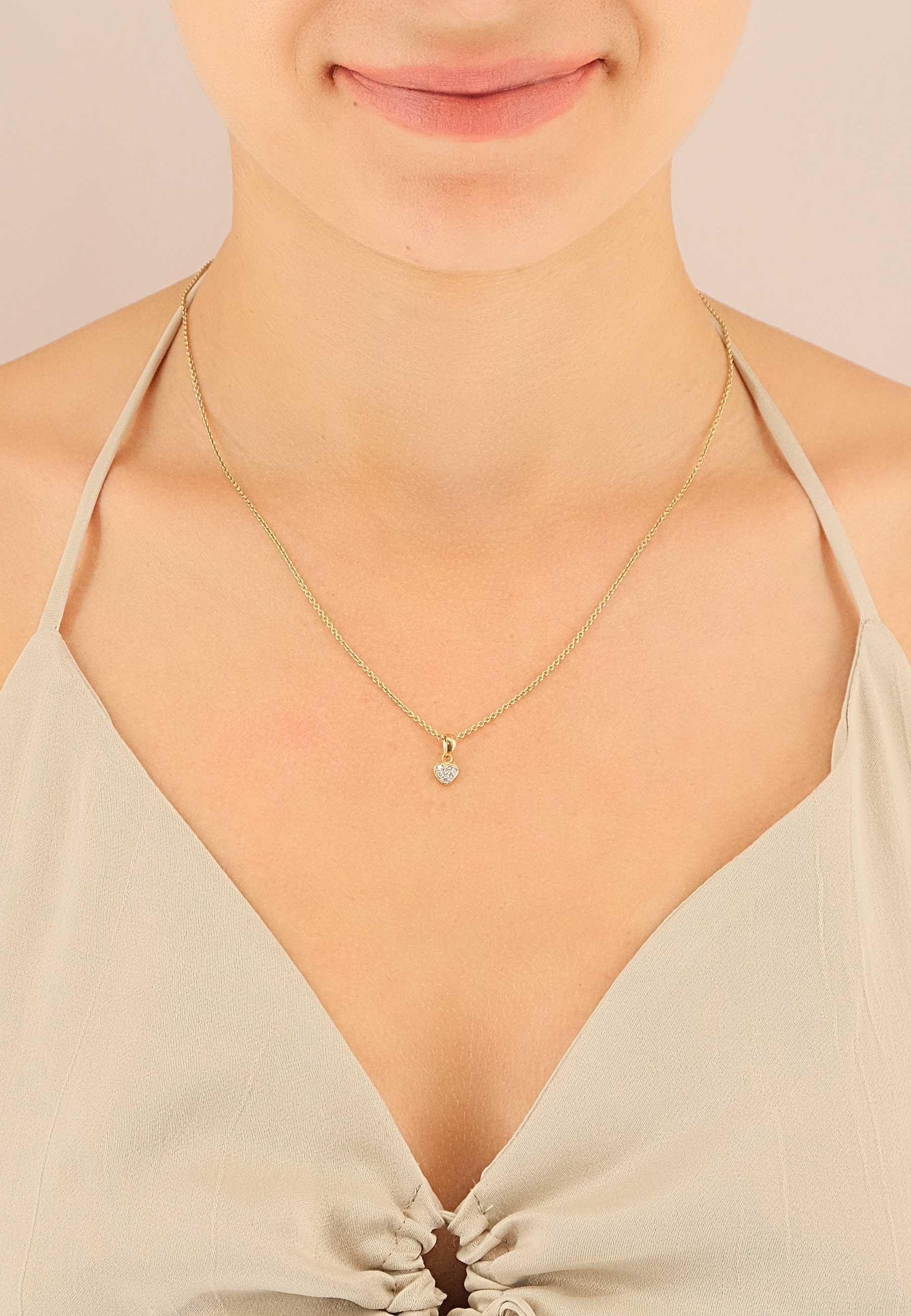 MUAU Schmuck  Anhänger Herz Gelbgold 750 Brillanten 0.06ct. 12x6mm 